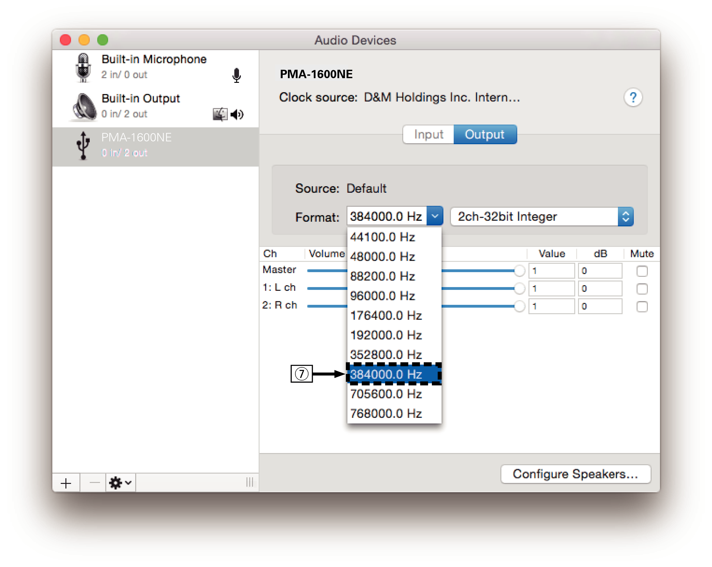 MacOS setting 2 PMA1600NE